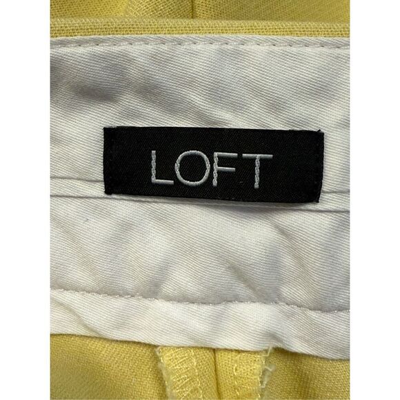 LOFT Marisa Trouser Butter Yellow Size 14 Dress Pants Pockets Career - Picture 9 of 10